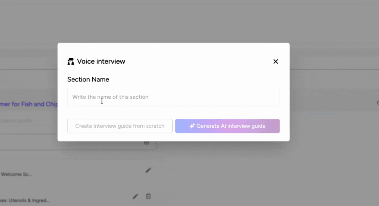 Ar Voice Process Interview Questions Setting up a Voice Interview Section in Userology - Userology Help Center